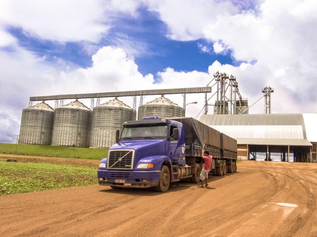 large truck on dirt road